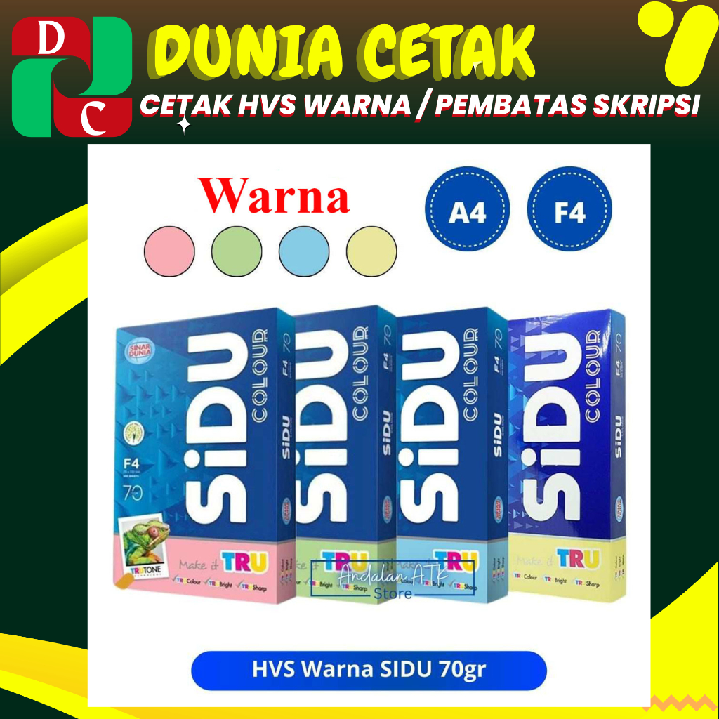 

CETAK KERTAS HVS WARNA / PEMBATAS SKRIPSI