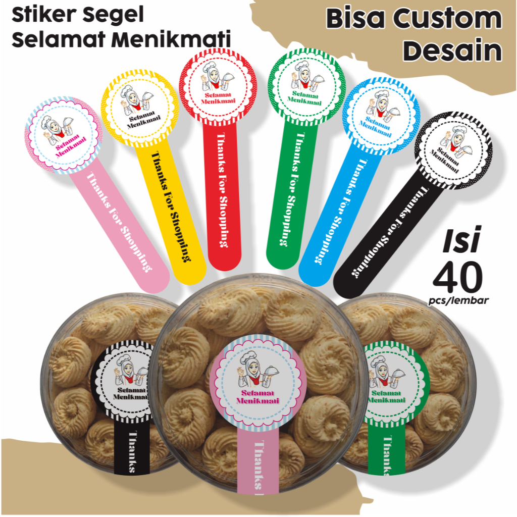 

40 pcs stiker segel selamat menikmati