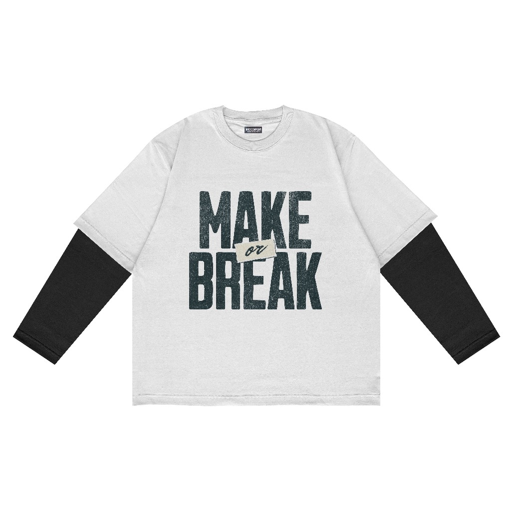MAX COMPANY Kaos Lengan Panjang Double Layer Break