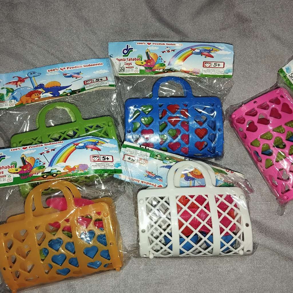 Mainan Anak Tas Keranjang isi Buah atau Sayur - Ide Jualan di Warung