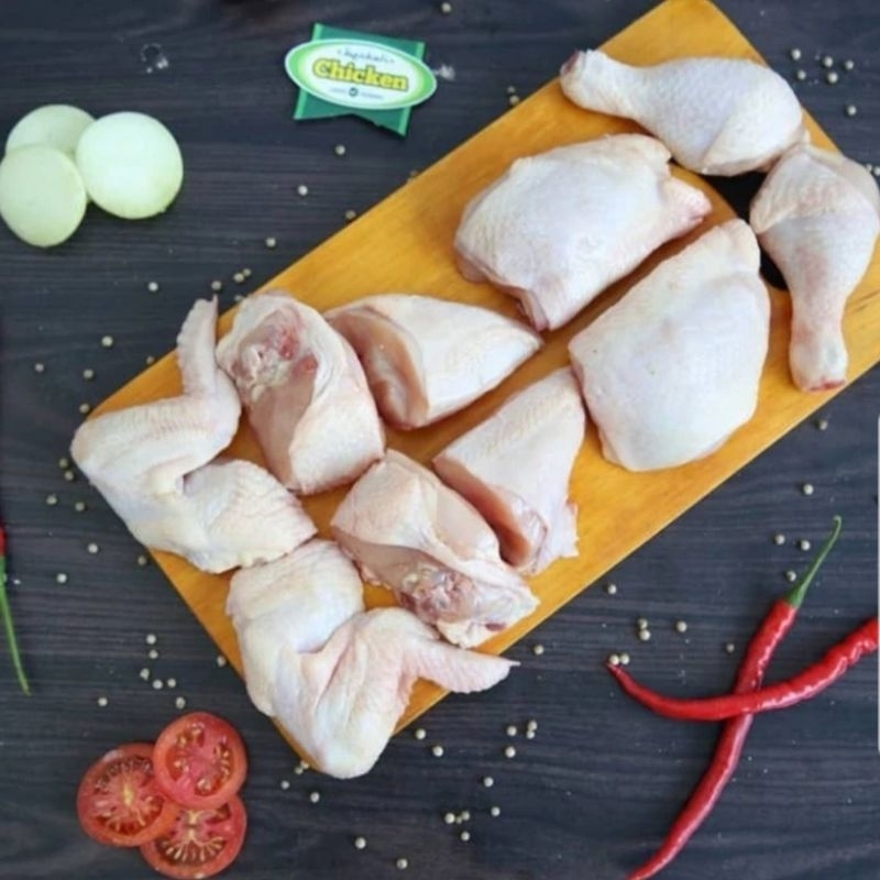 

Ayam potong 1kg Lokasi Bandung isi 10 Bagian Campur fresh Bersih Halal.