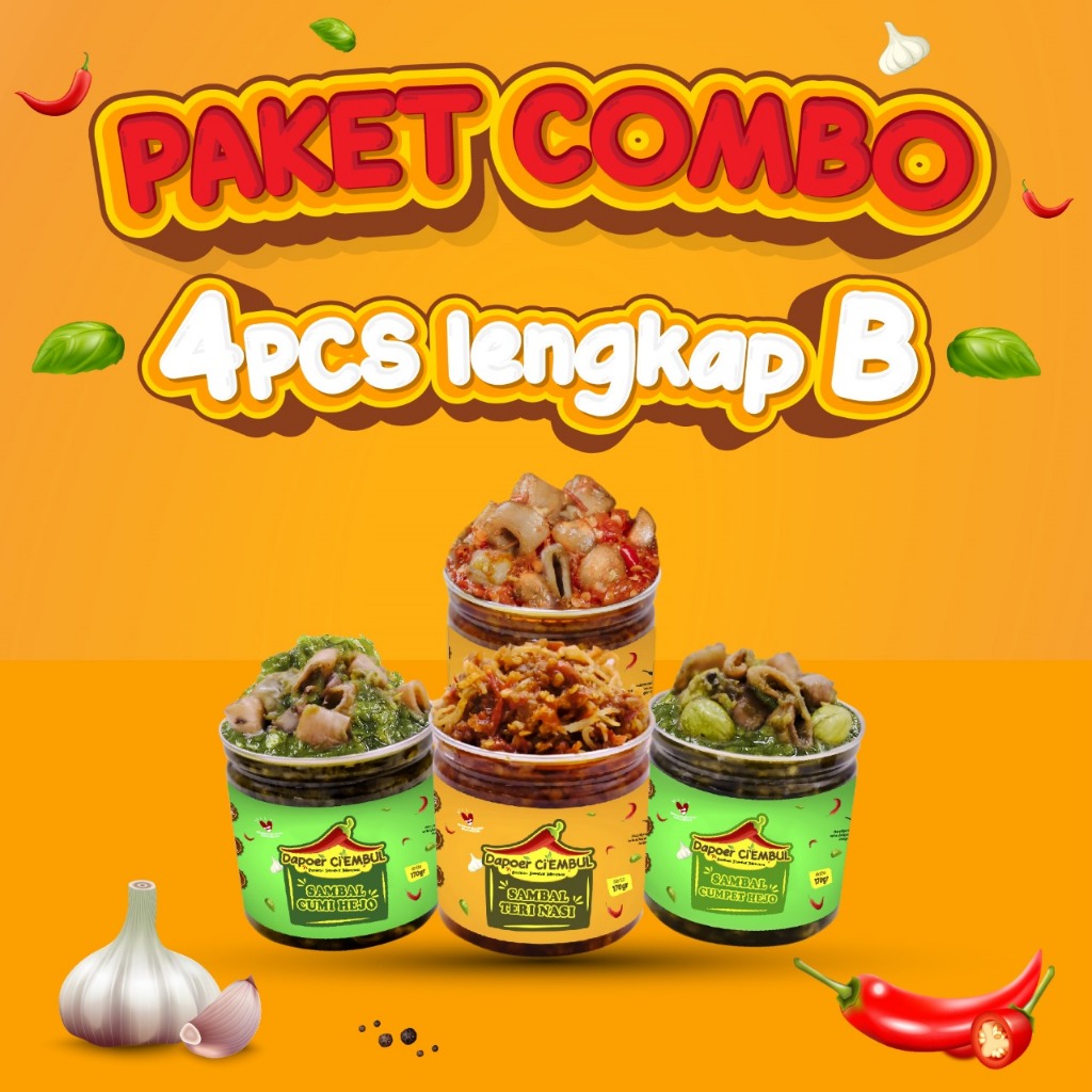 

Dapoer Ci'Embul - PAKET COMBO 4Pcs Lengkap B- 170 Gr - Sambal Kemasan