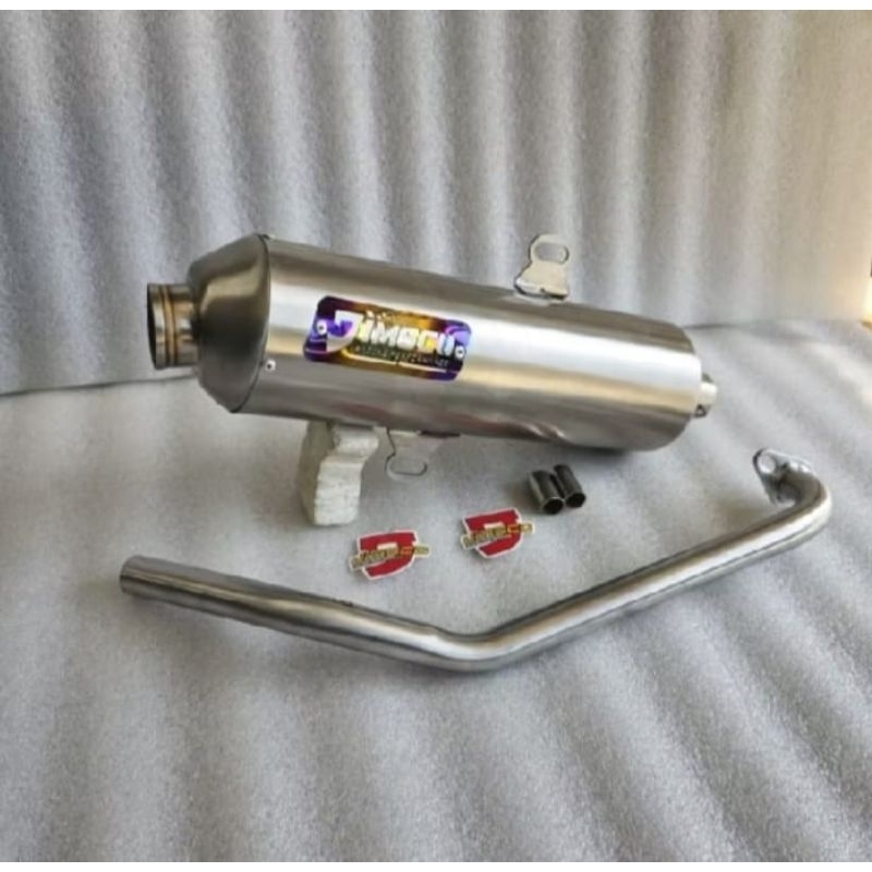 Knalpot standar racing by JIMSCO moncong shijiro full staenless bass adem untuk motor metik spin 125