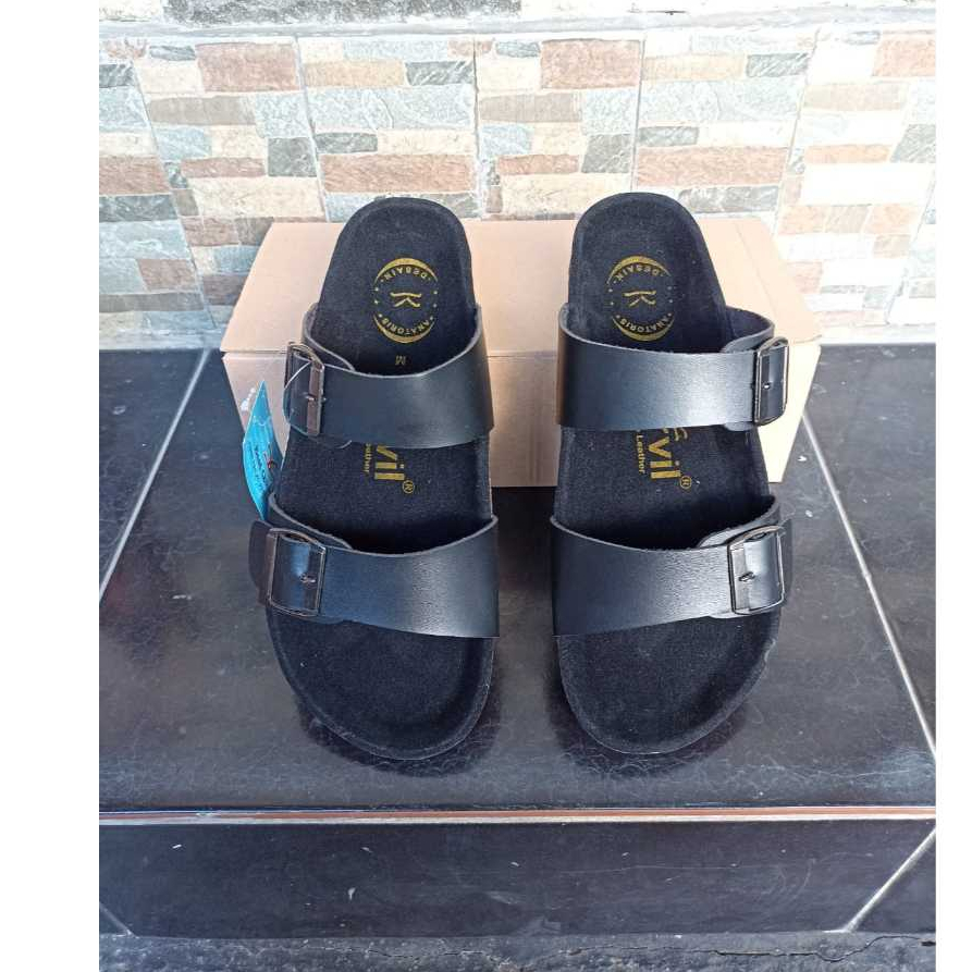 PROMO Sandal Pria Carvil kulit Terbaru premium original / Sandal Kulit Pria / Sandal Jepit Pria / Sa