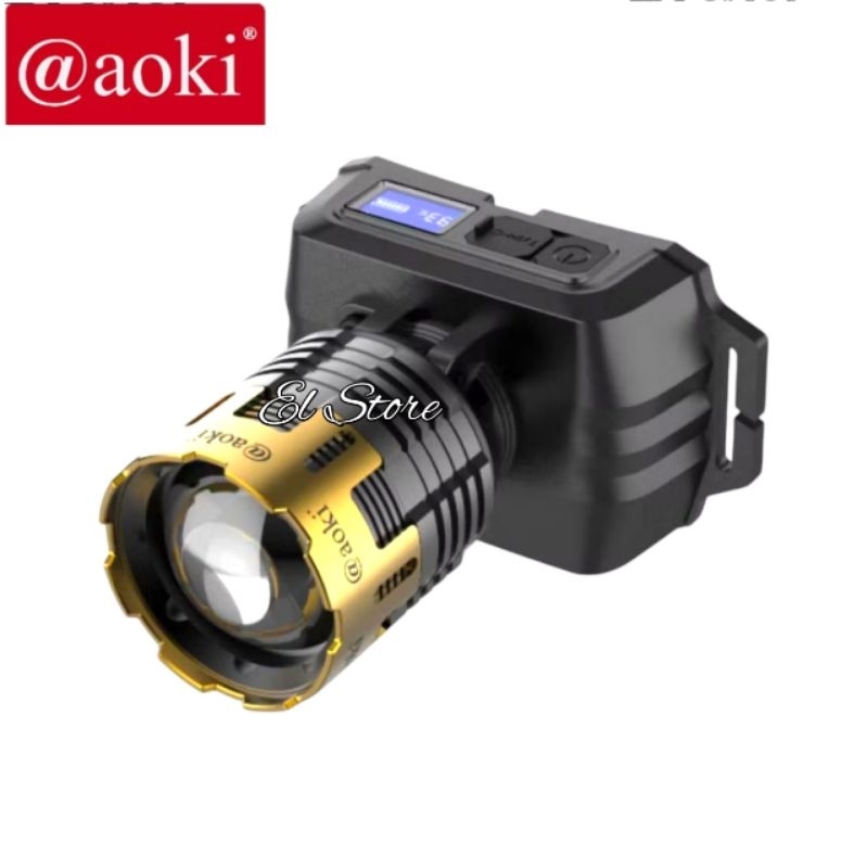 Senter Kepala LED Laser Aoki 90W IRONEDGE DESIGN 5 MODE TU2T