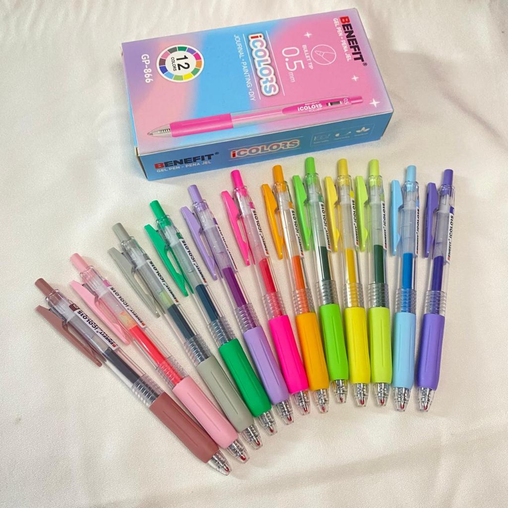 

1 Box isi 12 Pulpen Tinta Warna Warni 0,5mm iColor Pena Jel Journal Painting DIY Gel Pen Mewarnai Jurnal Bulpen