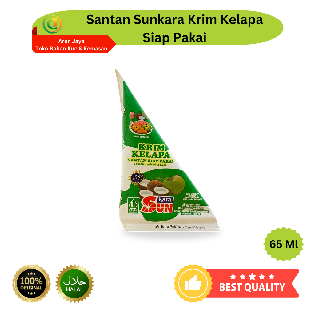 

Sun Kara Santan Kerucut Segitiga Kelapa Cair Instan 65 Ml Original