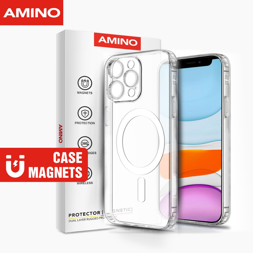 AMINO Protection Kamera Magnetic Case Iphone 11 Pro Max 11 Pro Transparent Case Wireless Charging