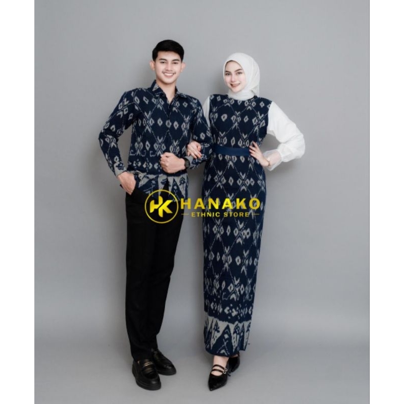 JENAR NAVY COUPLE TENUN - BAJU TENUN COUPLE - COUPLE TENUN KONDANGAN