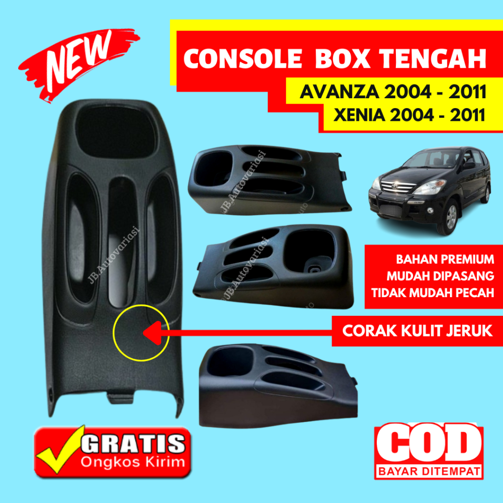 Basirguay - Console Box Avanza Xenia 2004-2011 Kulit Jeruk Konsol Armrest