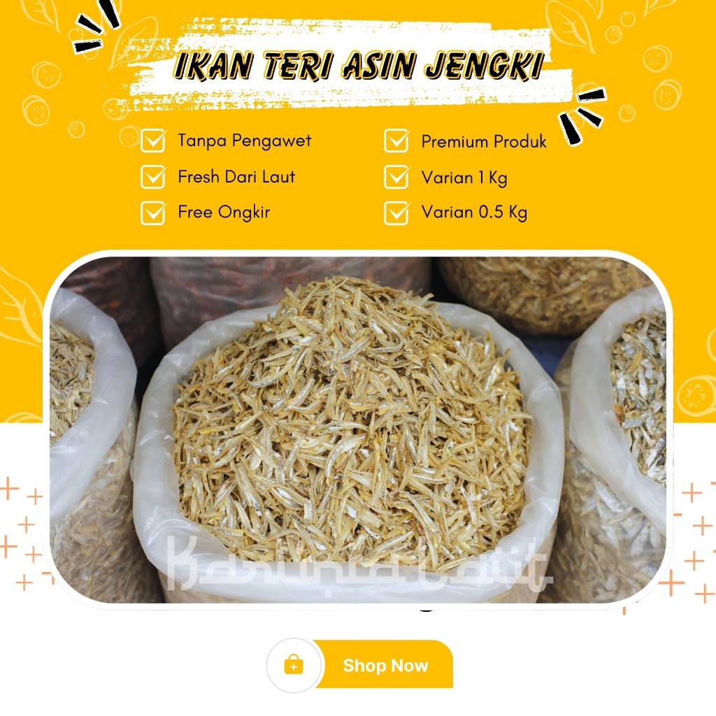 

Ikan Asin Teri Jengki Kering Seafood anchovy 1/2 kg - 1 kg Asli Ikan Laut Fresh