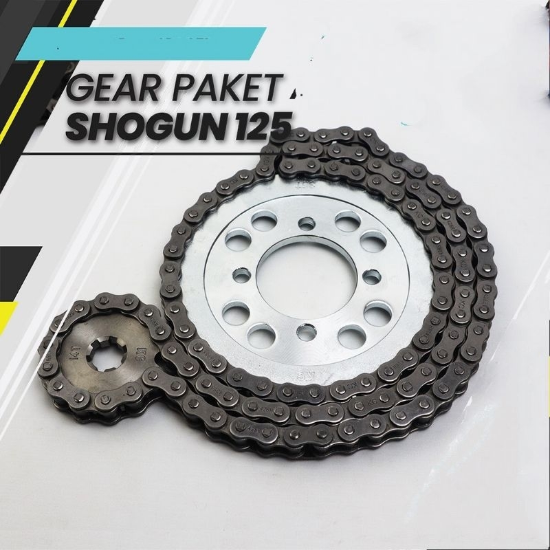 Gear Set Shogun 125 Smash Gearset 14T 35T 428H 100L Girset Gir Paket Depan Belakang Model SSS Plus R