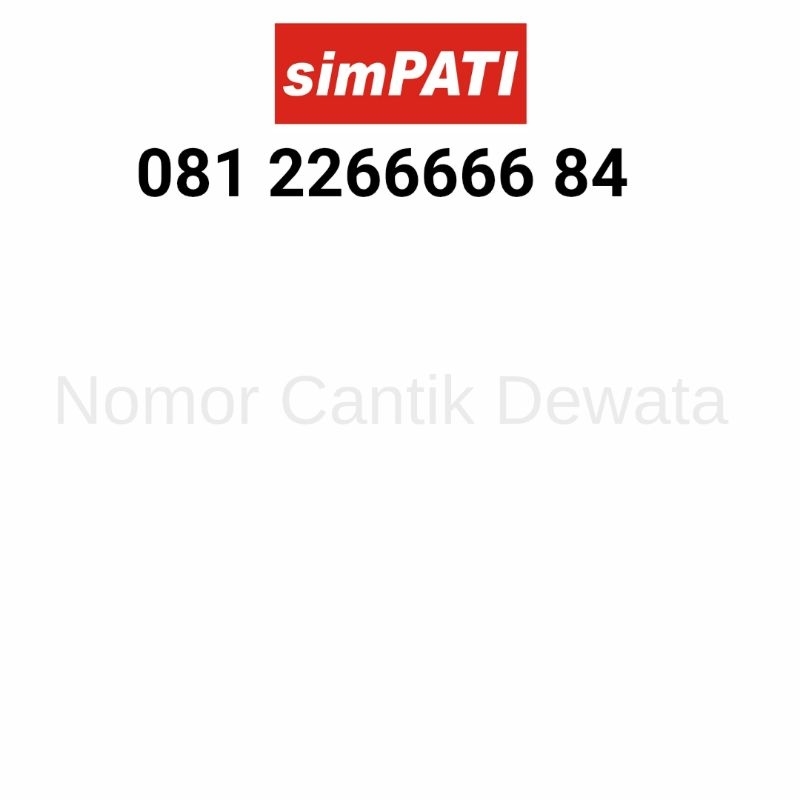 Nomor Cantik Simpati Kartu Perdana Telkomsel Nomer Cantik Panca 66666