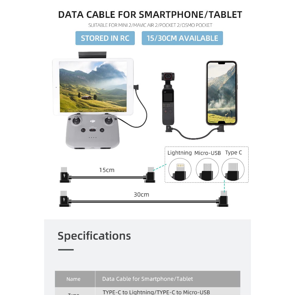 KABEL OTG REMOTE DJI DRONE