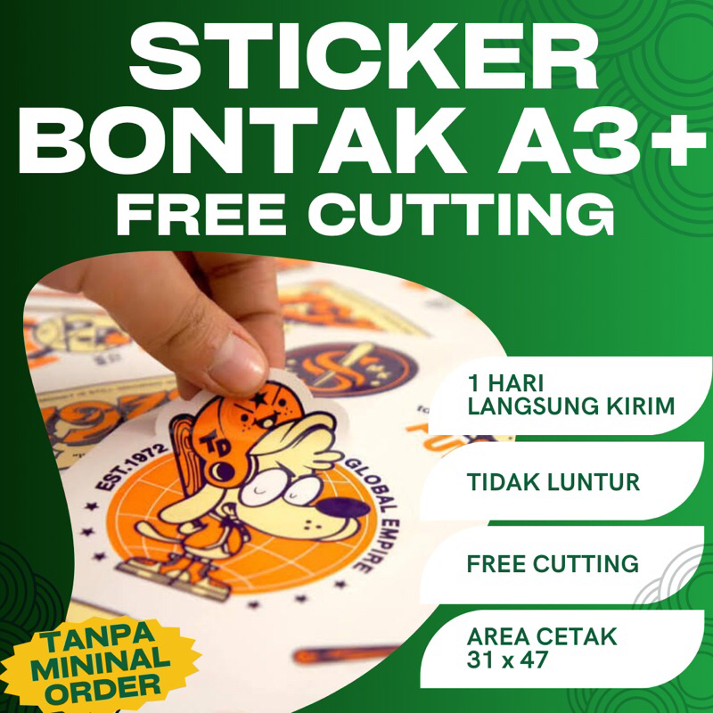 

PRINT & CUT STIKER BONTAC A3+ MURAH FREE CUTTING