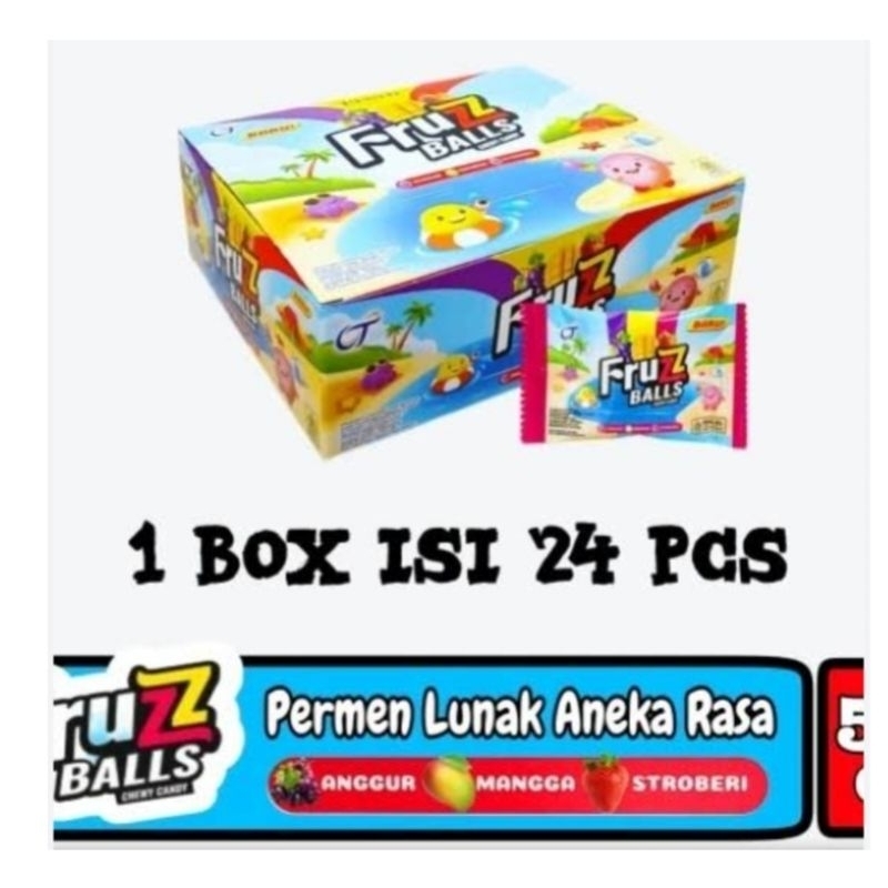 

PROMO Permen Fruzz Ball chewy candy 1 box 24pcs x 5,4gr