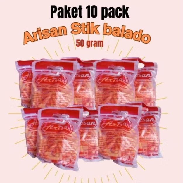 

New!! [Paket 10 pack] Arisan stik balado kemasan kecil 50 gram