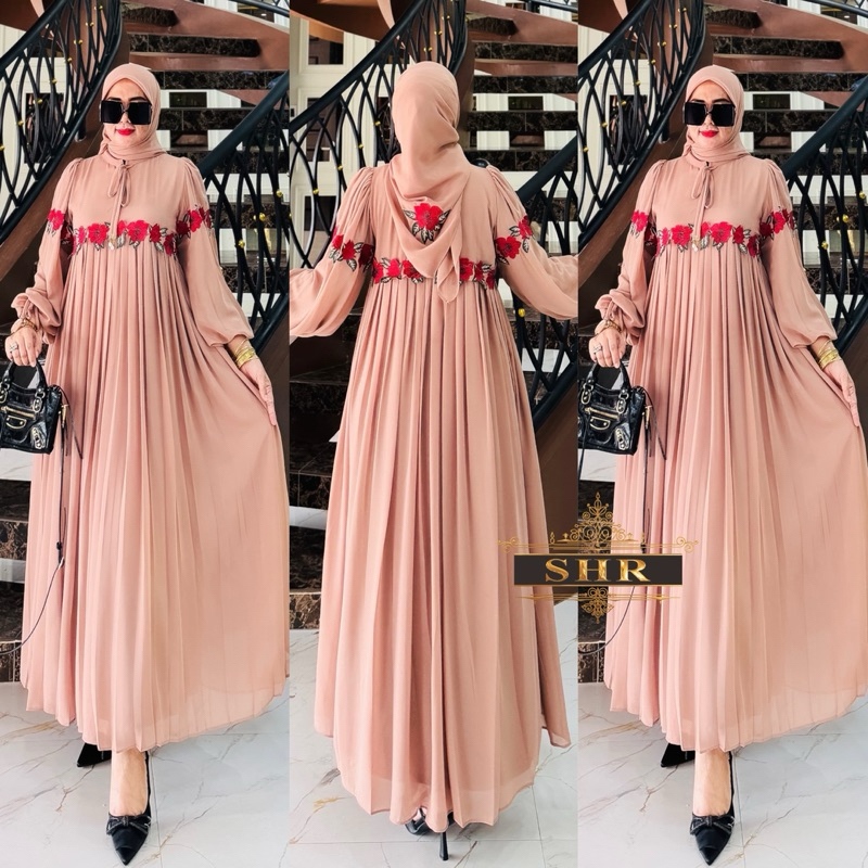 " BY SHR ORI NEW " MIDI DRESS SABRINA CERUTY BORDIR SET HIJAB BY.SHR ORI VIRAL SHR