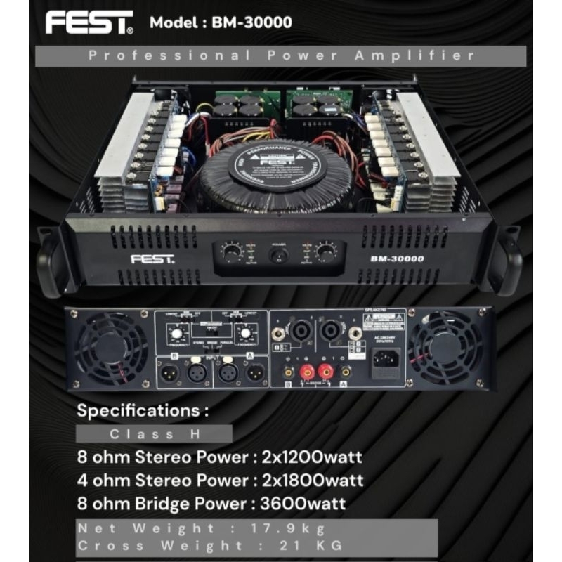 Power Amplifier Fest BM 30000 Class H original Power Fest BM30000