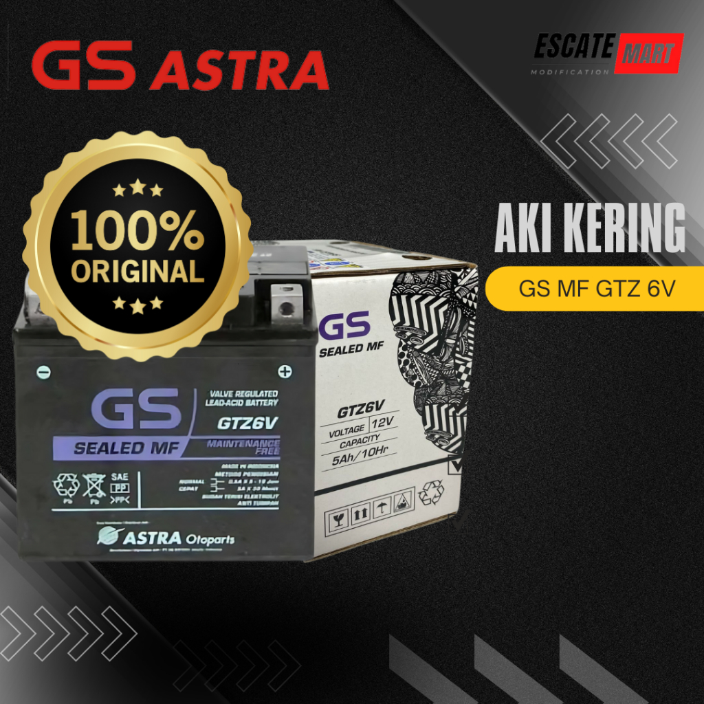 Aki Motor GS MF GTZ6V Aki Kering - GS GTZ 6V Original Astra Otoparts
