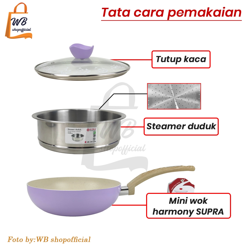 Steamer Panci Multifungsi Saringan Kukusan Sauce Pot Stainless 18Cm/20Cm/24Cm/28Cm/32Cm Supra