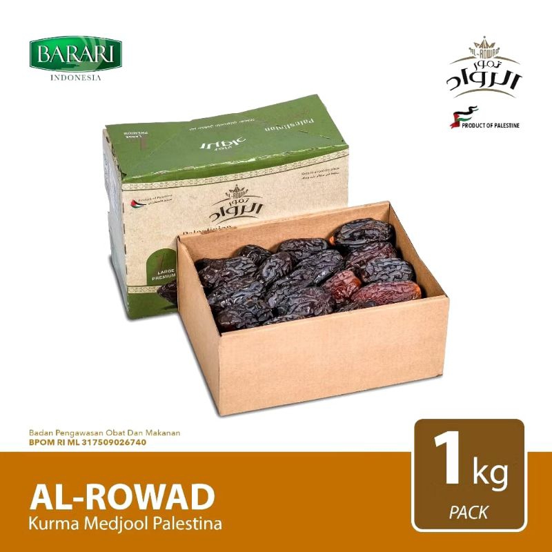 

Kurma Medjol Palestina Premium Al Rowad 1kg Size Besar Besar