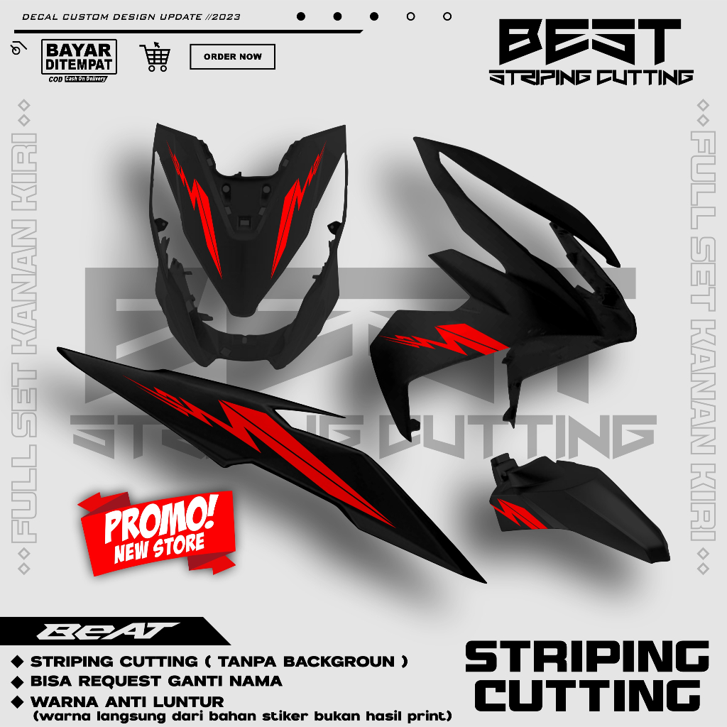 STRIPING CUTTING BEAT NEW ESP 2017 2018 2019 STIKER CUTTING BEAT SIMPLE (52c)
