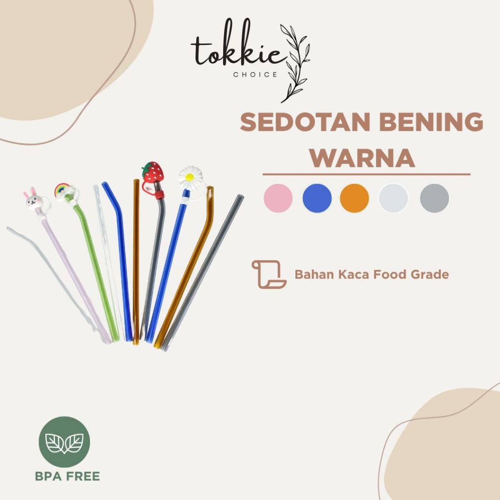 Sedotan Bening / Sedotan Kaca / Sedotan Kaca Warna / Sedotan Bening Warna / Sedotan Warna