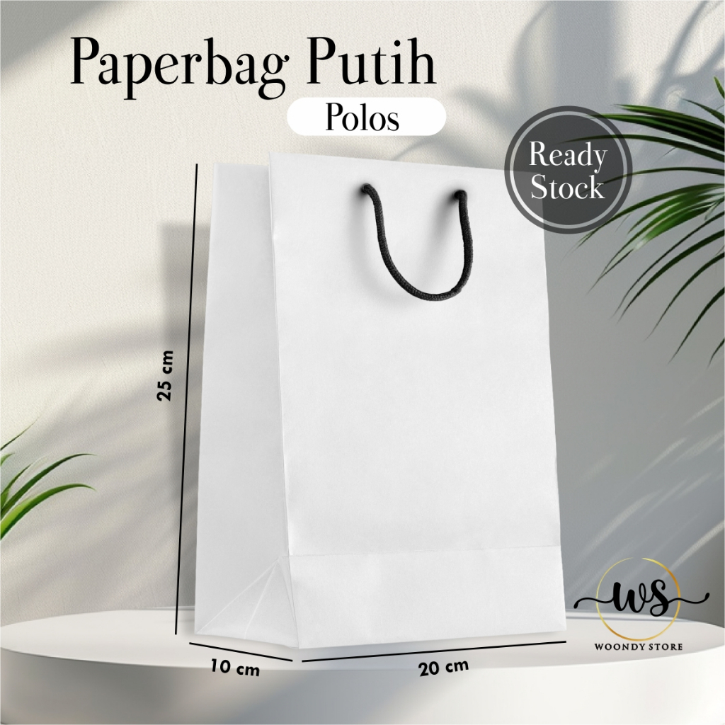 

PAPER BAG KRAFT PUTIH POLOS READY STOCK ECERAN - TAS SOUVENIR PERNIKAHAN / ULANG TAHUN