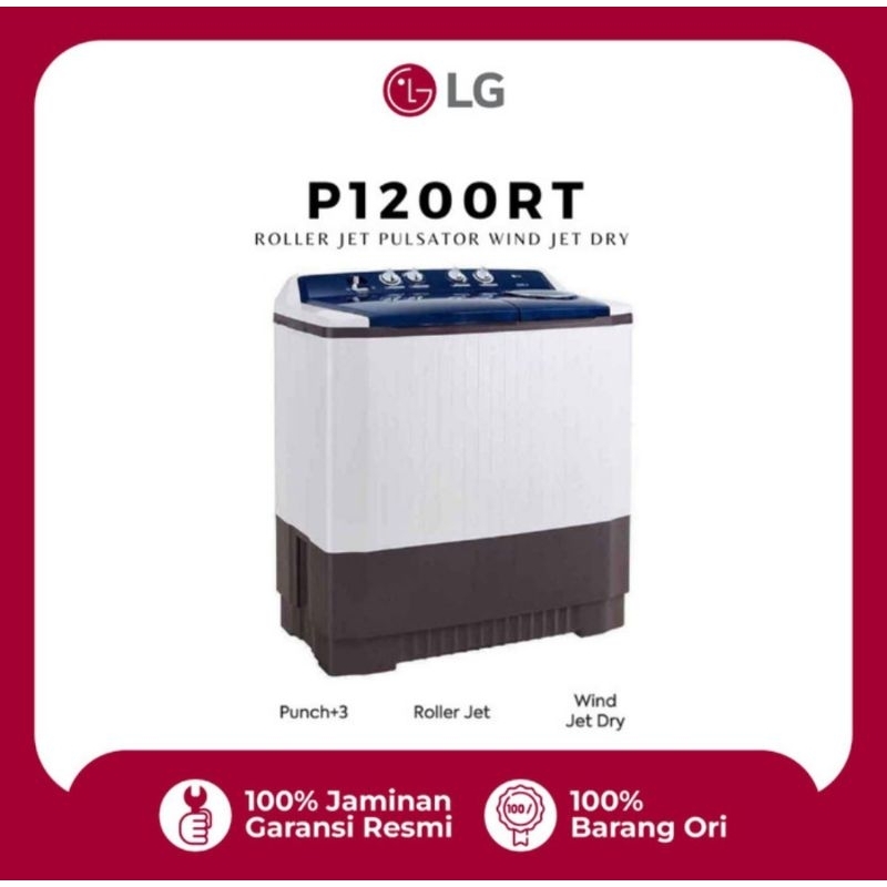 MESIN CUCI LG 12KG 2TABUNG P1200RT MESIN CUCI LG 12KG