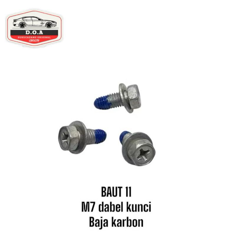 (COD-OA) BAUT 11 M7 x 15 DOUBLE KUNCI RING PATEN 1,5cm