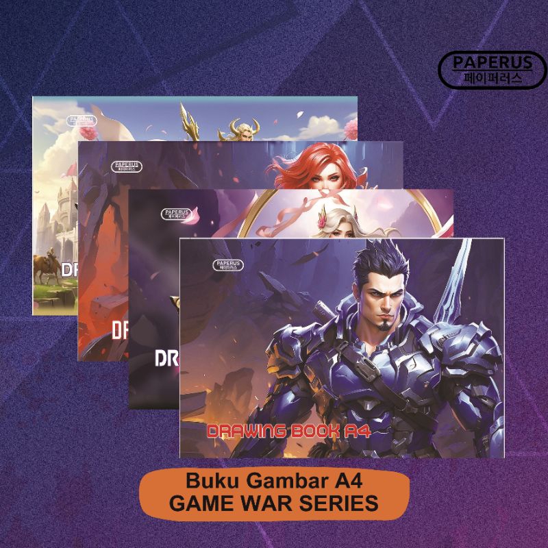 

PAPERUS Buku Gambar A4 / Series GAME WAR / Buku Tulis Murah