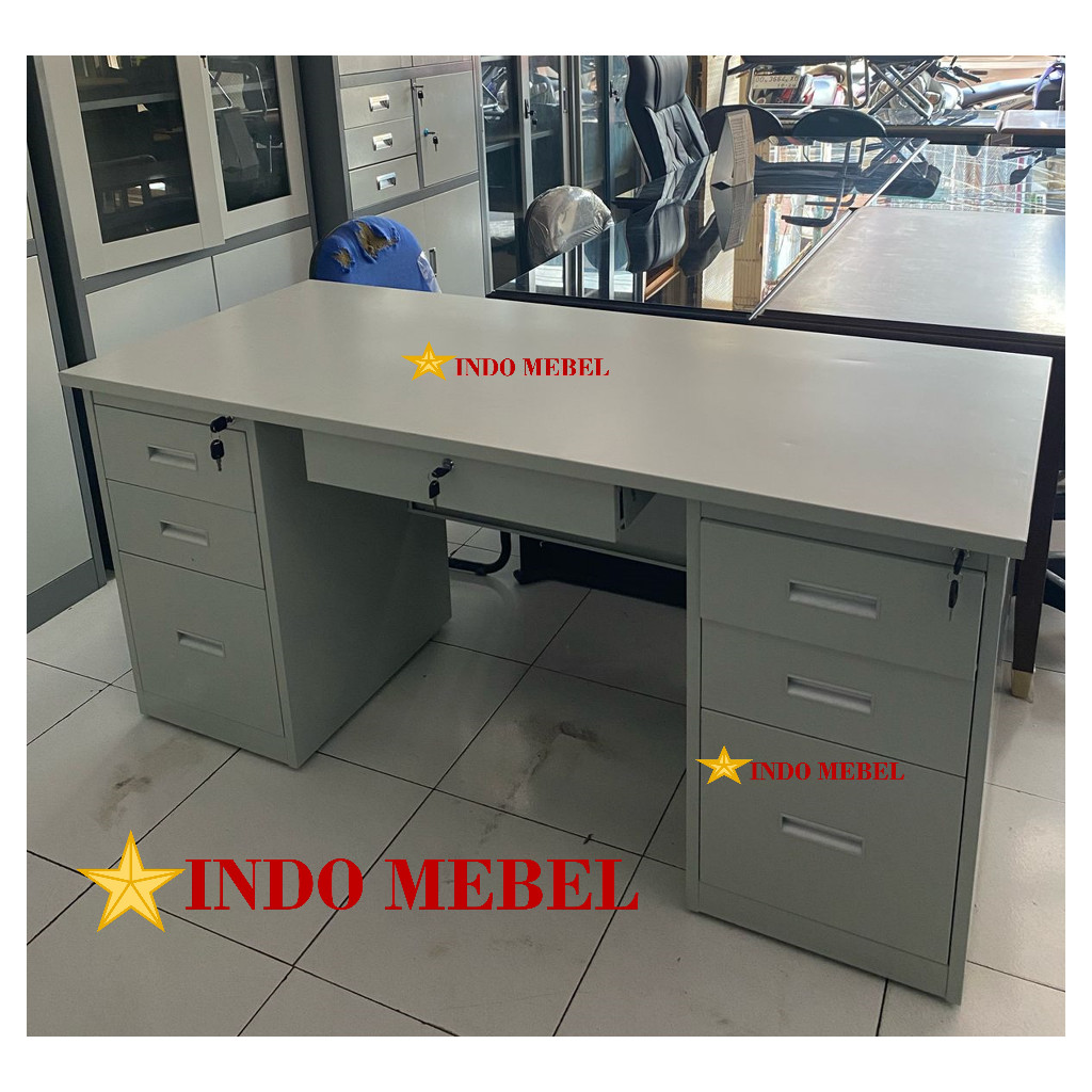 meja tulis 1 biro besi meja kantor 1 biro meja direktur besi meja kerja/meja tulis/meja belajar/kant