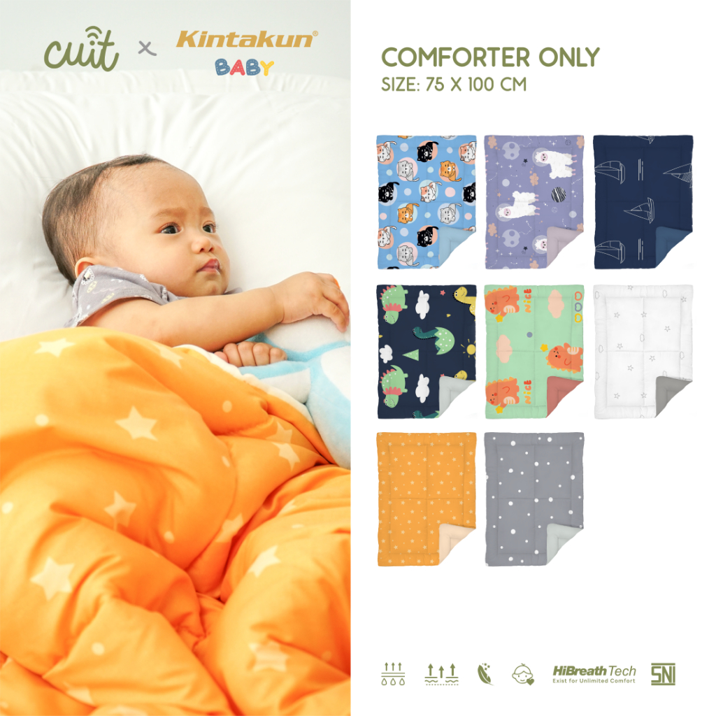 CUIT X Kintakun Baby Bedding Comforter Bedcover Only Gold Katun Anti Bakteri