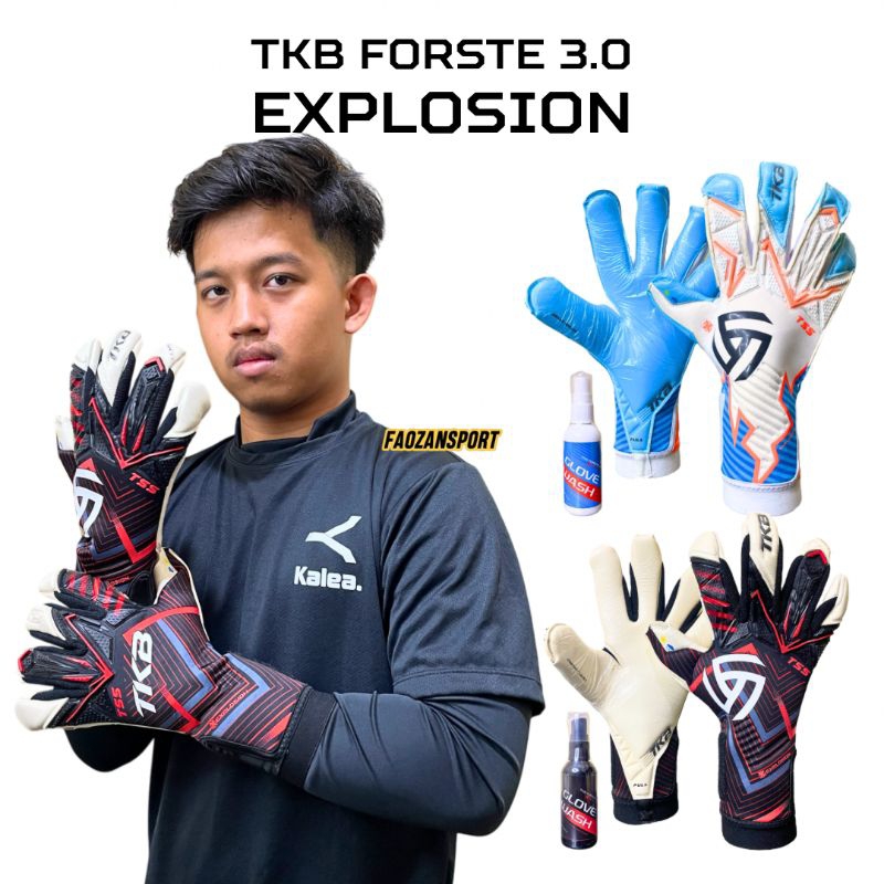 sarung tangan tkb forste 3.0 explosion sarungtangan kiper tkb evo reverse cut hybrid roll cut ori