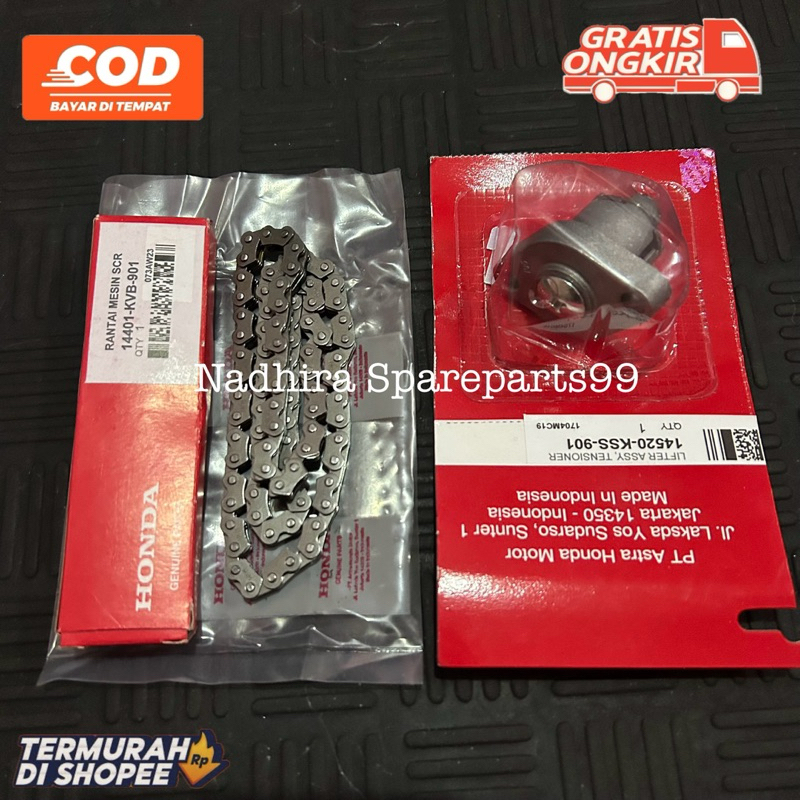 Paket 2pcs Tonjokan Stelan Keteng + Rantai Keteng Honda CS1 CS ONE