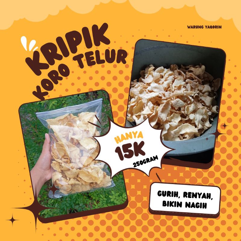 

CEMILAN | MAKANAN RINGAN | KRIPIK KORO TELUR