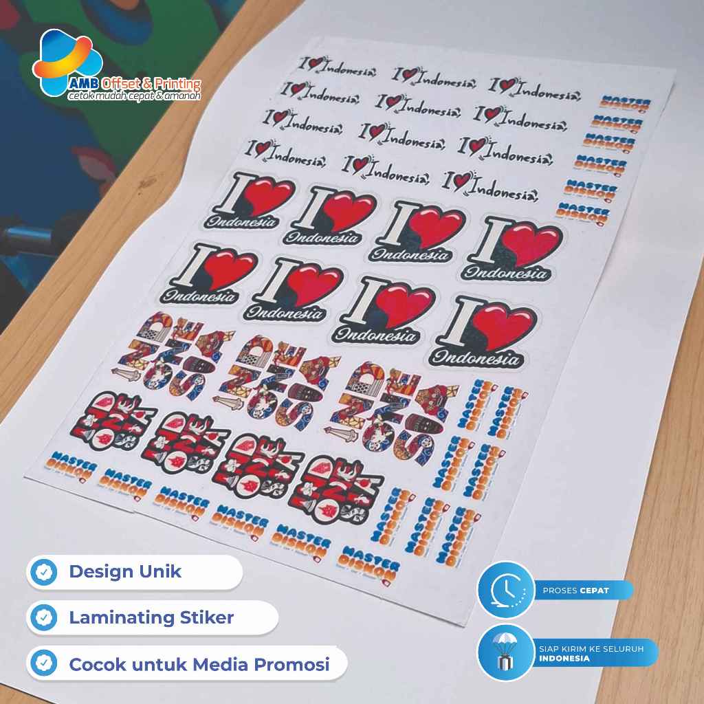 Print Stiker UV / Stiker Custom UV A3/ Stiker Timbul / Stiker Pet