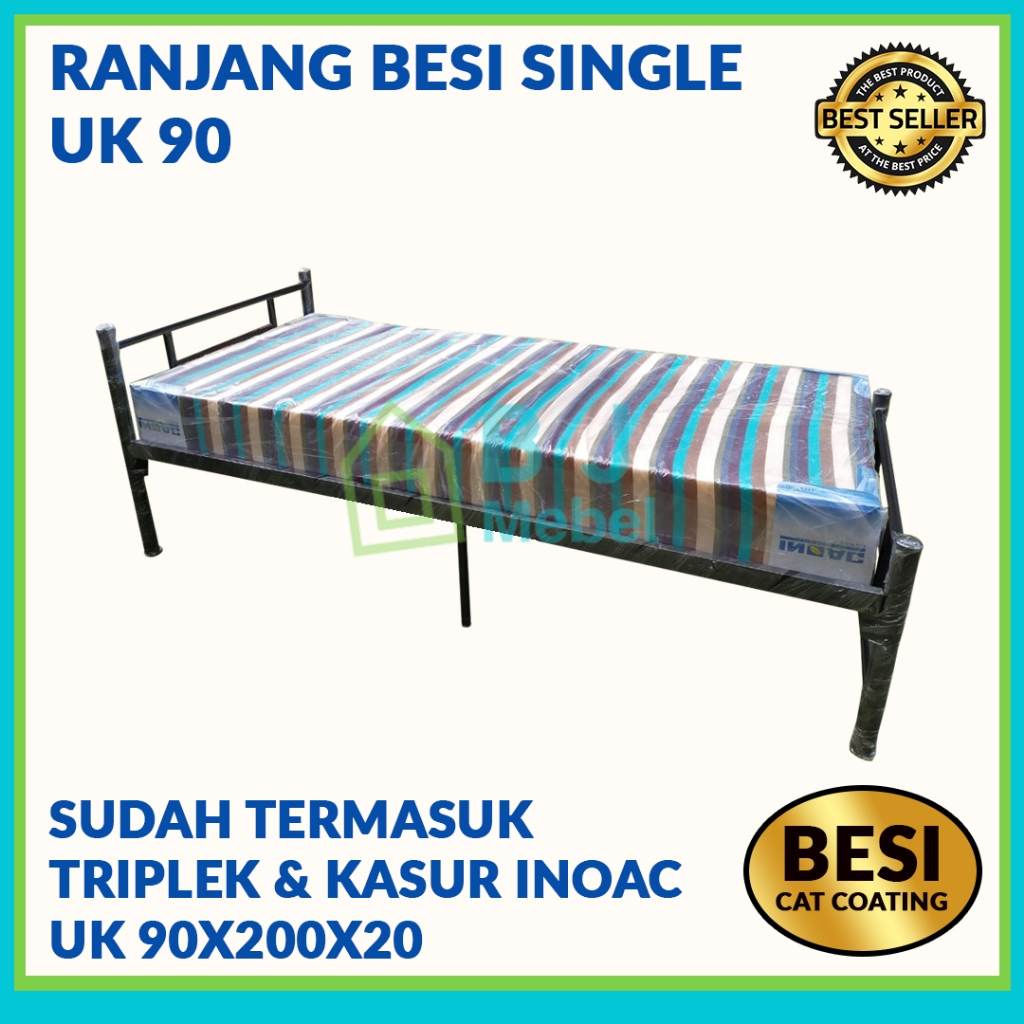 Ranjang single + kasur inoac + triplek