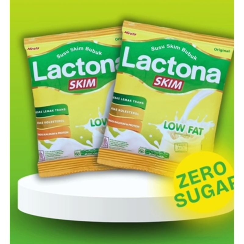 

Lactona Skim susu rendah lemak kemasan sachet 2 X 30gr