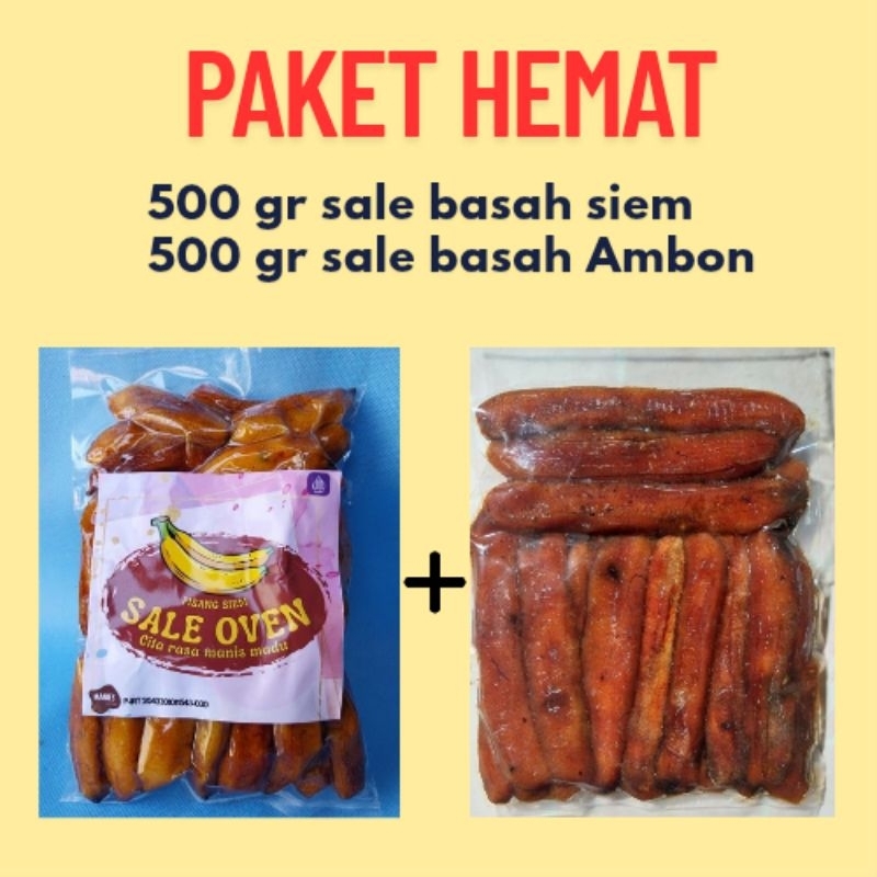 

(PAKET HEMAT ) Sale basah pisang ambon 500gr + siem 500gr - tanpa gula tambahan