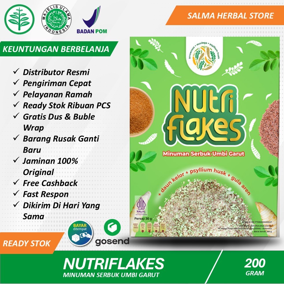 

Nutriflakes Sereal Umbi Garut Asli Original Atasi Asam Lambung Maag Dan Gerd