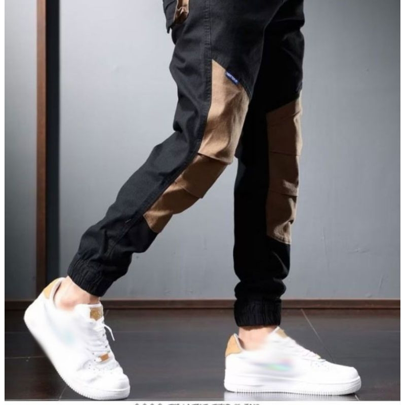 celana joger pria terbaru joger polet bahan katun stretch