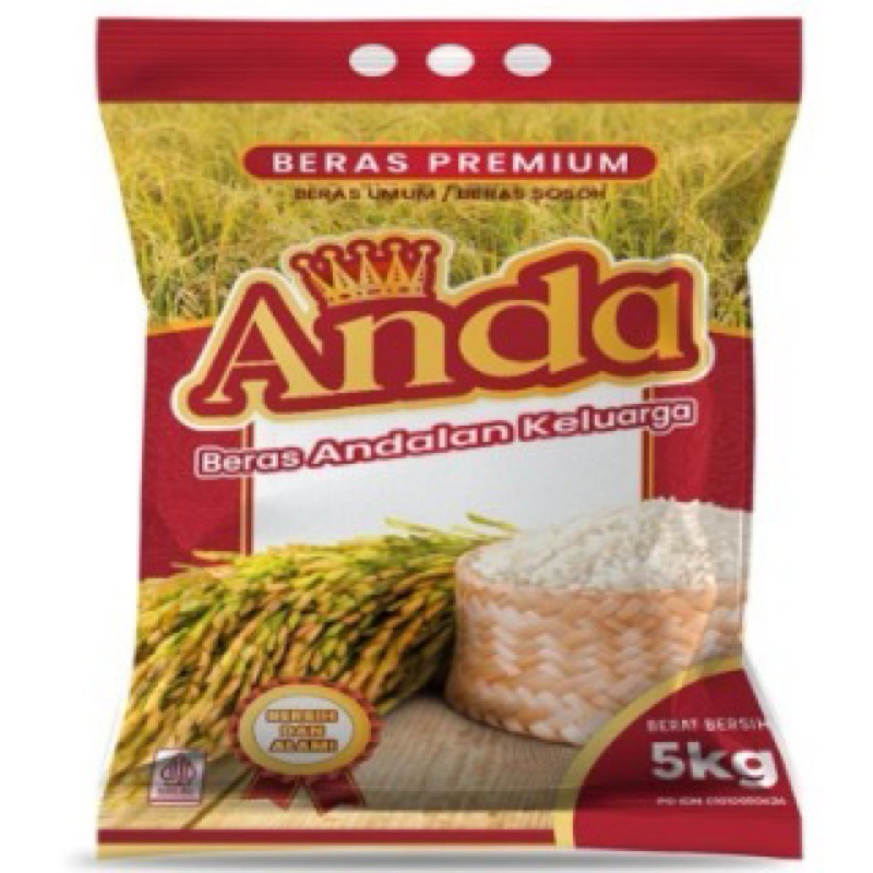 

Beras premium punel merk Anda