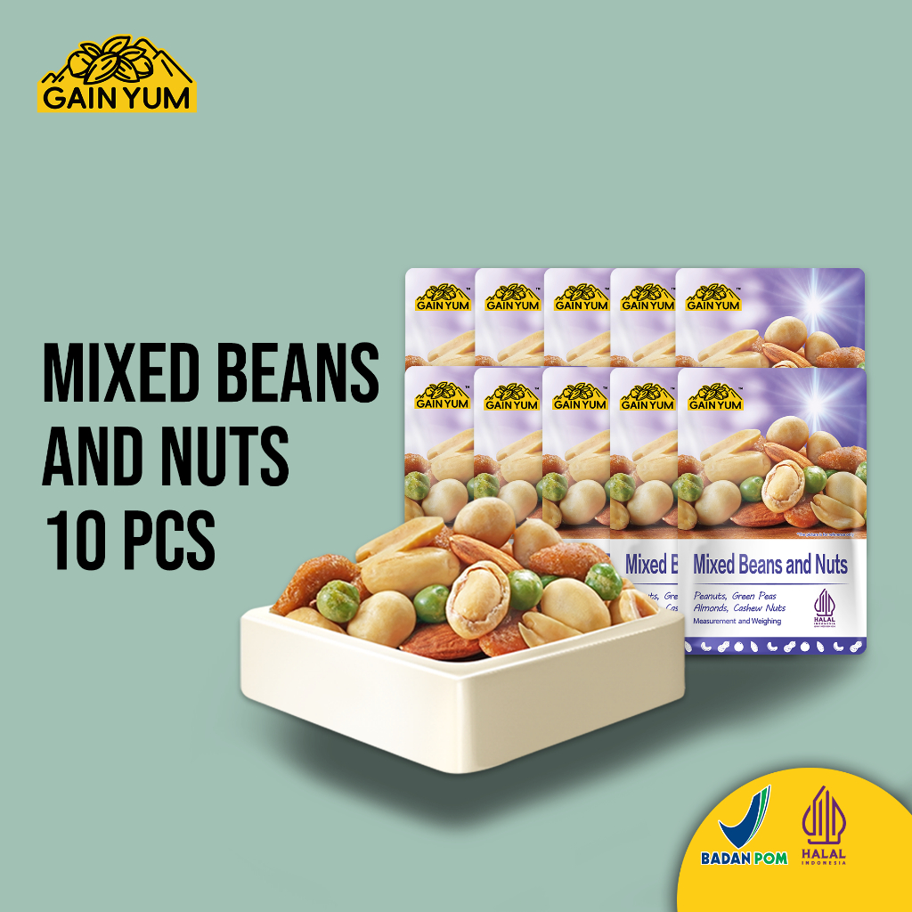 

NEW Gain Yuan Snack - Mixed Beans and Nuts SMALL PACK x10