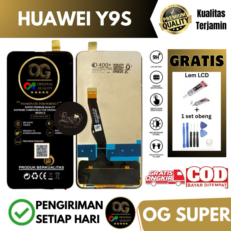 LCD OG SUPER HUAWEI Y9S TOUCHSCREEN (Gratis obeng+lem)