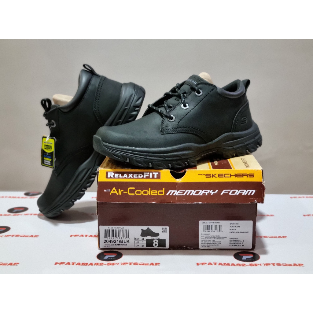 SIZE 41 ( 26 CM ) - ORIGINAL ASLI SKECHERS RELAXED FIT KNOWLSON RAMHURST BOOTS OUTDOOR LEATHER KULIT