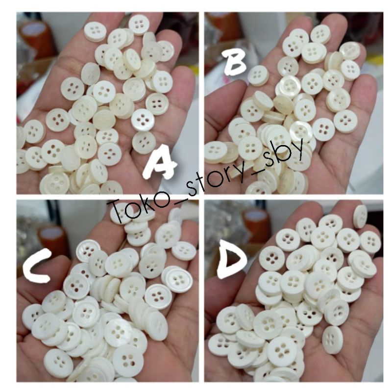 Glaciaamart 1 Lusin - Kancing Putih/Kancing Lubang 2 Dan 4/Kancing Baju/Kancing Hias