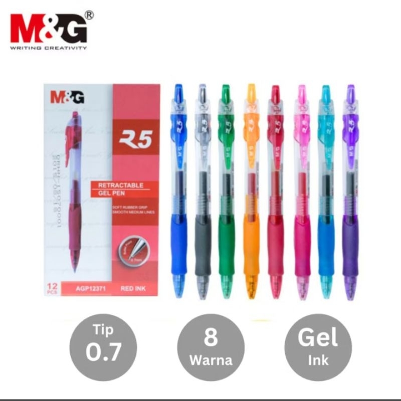 

Pulpen M&G R5 Gel Pen 8 Warna 0.7mm Satuan