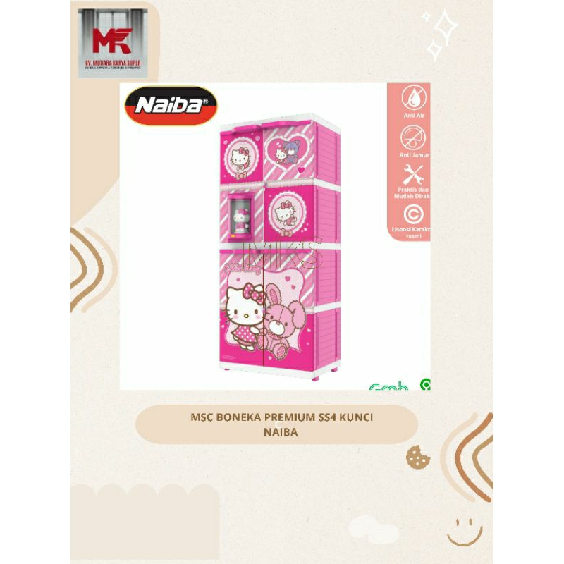 MSC BONEKA PREMIUM SS4 NAIBA | LEMARI BONEKA ANAK KARAKTER | LEMARI PLASTIK BAGUS